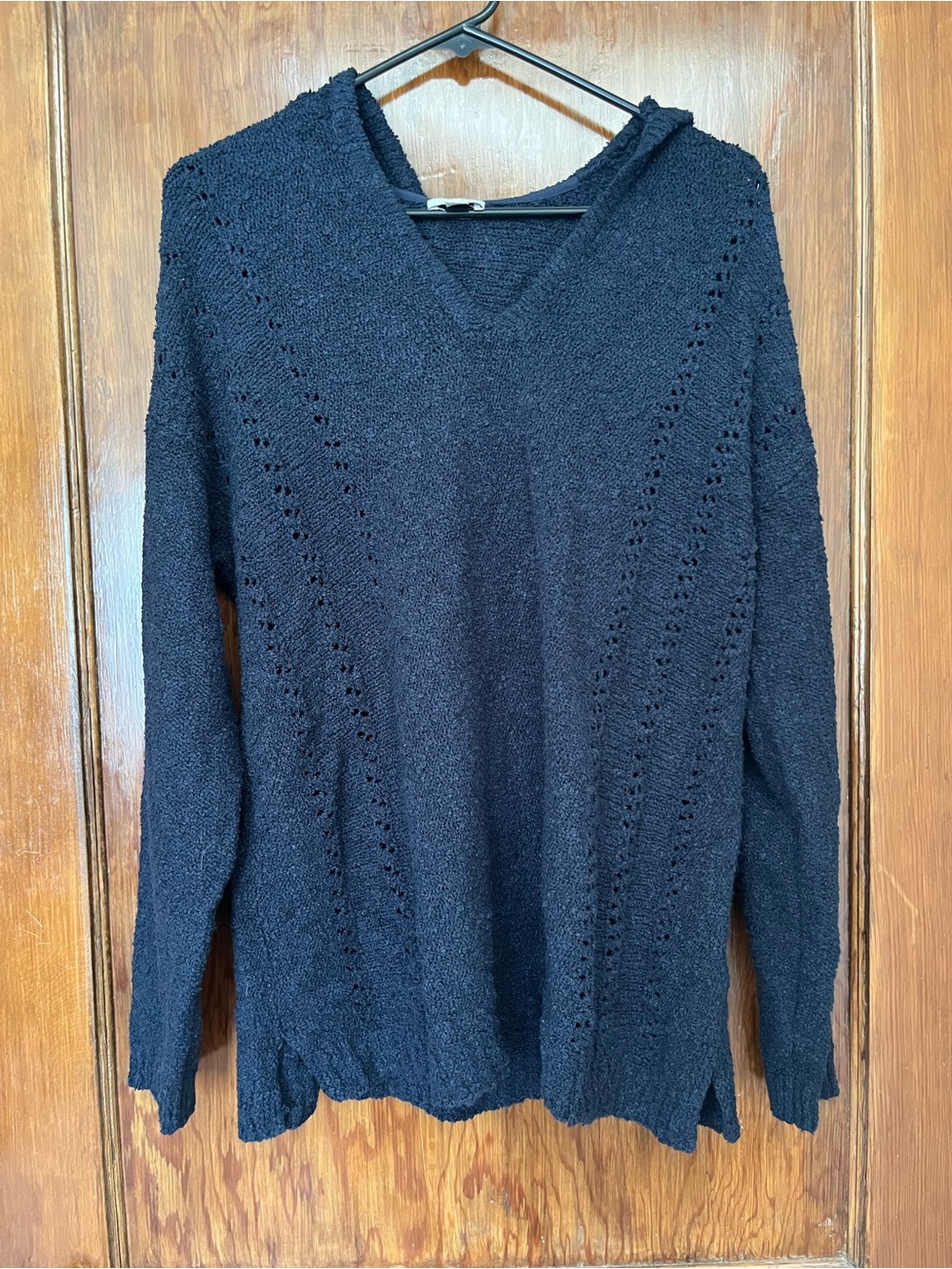 J. Jill Navy Blue V-Neck Cozy Knit Sweater for Women